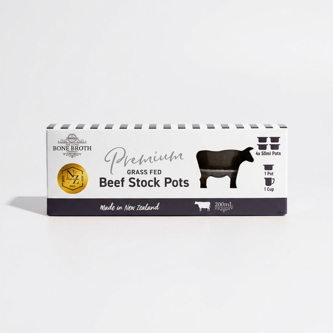 Grass Fed Beef Stock Pots 6 Pack of 4x50ml pottles