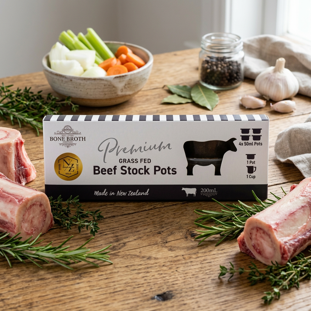 Grass Fed Beef Stock Pots 6 Pack of 4x50ml pottles