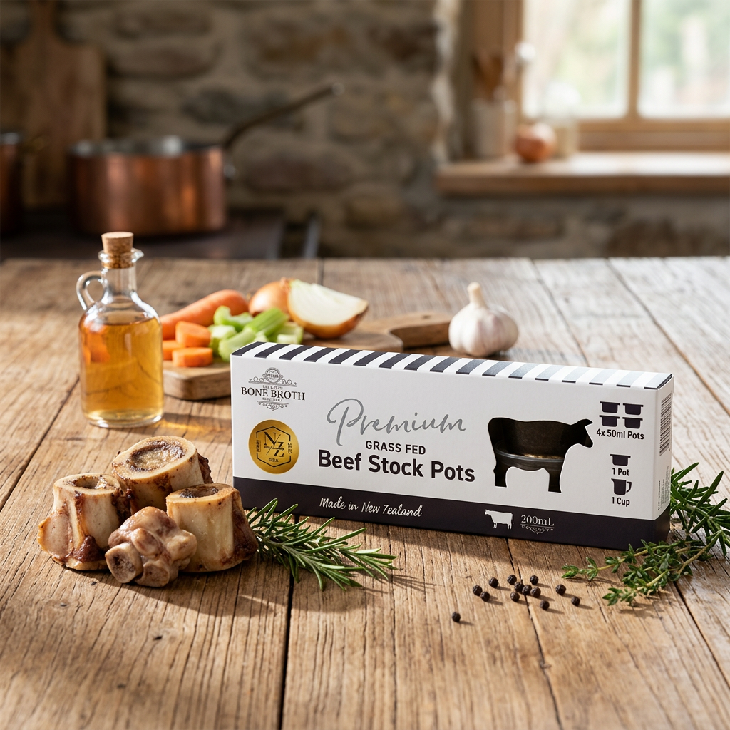 Grass Fed Beef Stock Pots 6 Pack of 4x50ml pottles